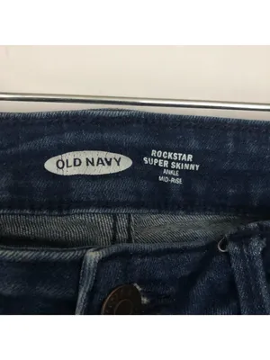 Old Navy Rockstar Super Skinny Ankle Jeans Mid-Rise Dark Wash 4 Womens Denim thumbnail 3