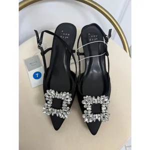 NWT A New Day Black Rhinestone Slingback Heels 7 thumbnail 2