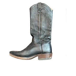 Frye Classic Black Leather Cowboy Boots thumbnail 7