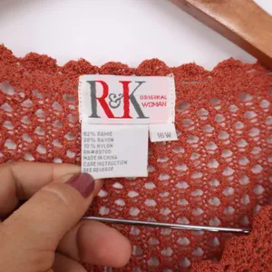 R&K Originals Dress Set Women 16W Russet Crochet Cardigan Maxi NEW thumbnail 6