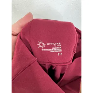 OFFLINE by Aerie Real Me Crossover 7/8 Leggings Burgundy Maroon High Rise Small thumbnail 5