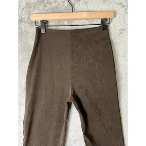 Vintage Y2K Leopard Cuff Flare Pants Brown Low Rise Stretch XS Indie Sleaze New thumbnail 4