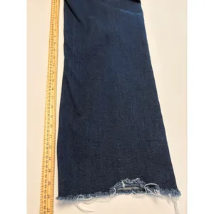 Lovervet by Vervet Wide Leg Jeans Womens 25/1 Dark Wash Raw Hem High Rise LV1353 thumbnail 7