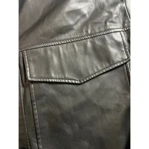 ZARA long Black Leather Jacket S thumbnail 4