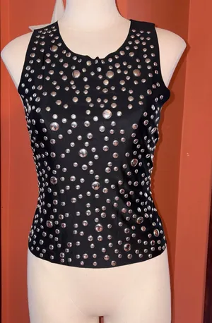 Jaded London silver stud tank top thumbnail 1