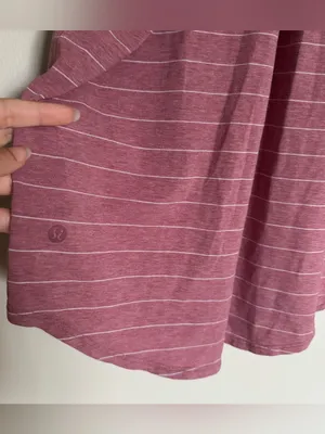 Lululemon Love Tank Sleeveless Stripe Heather Pink White Size M / L thumbnail 5