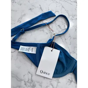 Nwt Quince Lagoon Teal Blue Italian Demi Bikini Top Size XS thumbnail 5