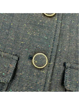 Cartonnier Brigade Blazer Jacket Size 4 Brown Gold Button Front Anthropologie thumbnail 6