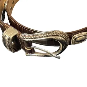 Brighton Womens Belt Brown Croc Embossed Western Buckle Size M 30 thumbnail 5