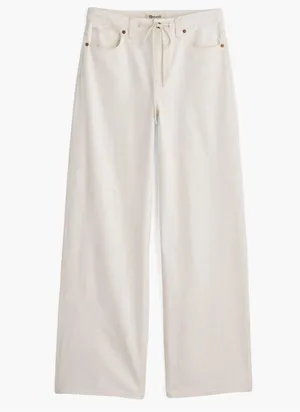NWT Madewell Drawstring High Waist Superwide Leg Jeans (Vintage Canvas) thumbnail 6