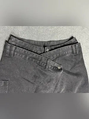 Commense Dark Cross Front Wrap Wide-Leg Denim Jeans Size M thumbnail 5