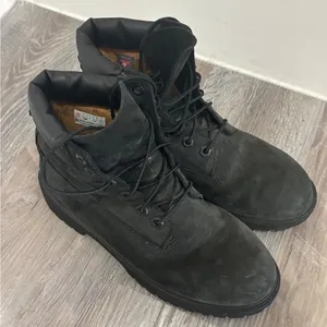Timberland Premium 6 Inch Waterproof‎ Boots Black Nubuck Leather Women 6 thumbnail 2