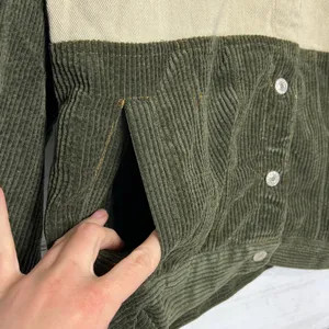 Umgee Color Block Corduroy Jacket Leopard Print Shacket Green Size Small thumbnail 8
