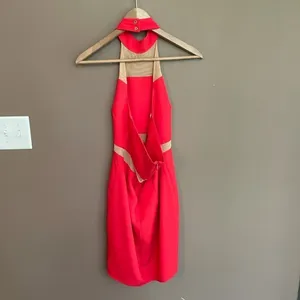 Naven x Revolve‎ Paneled Peekaboo Dress in Red Sz 2 thumbnail 7