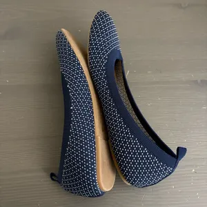 Seychelles knit ballet flats round-toe stretch knit upper‎ navy white dot 8.5 thumbnail 9