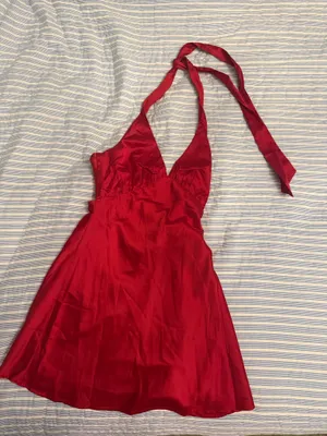 Peppermayo Mini Dress Red Halter thumbnail 1
