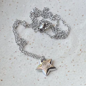 Handmade grunge y2k star swirl fully stainless steel chain necklace💫🌀 thumbnail 5