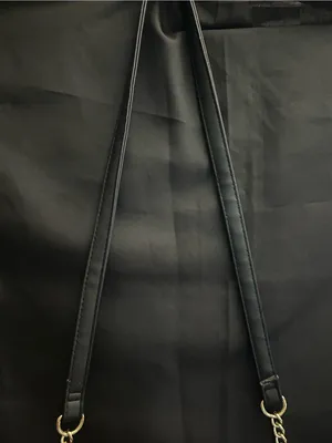 Betsey Johnson Graffiti Print Black Shoulder Bag With Pastel Striped Bow thumbnail 9
