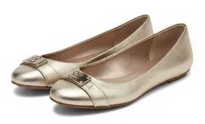 Coach "London" Women’s Metallic Kid Gold Leather Ballet Flats (Style A2910) Sz 8 thumbnail 1