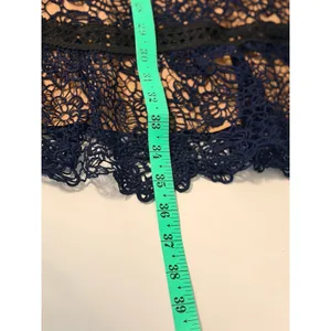 AQUA Lace Mini Dress Sz S Navy Blue‎ Floral Guipure Cocktail Party Wedding Guest thumbnail 10