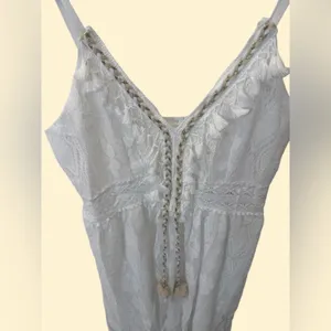 Boho Lace High-Low Maxi Dress with Tassel Accents Size Large NWT thumbnail 8