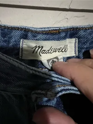 Madewell‎ Curvy Super Wide Leg Crop High Rise Raw Hem Jeans thumbnail 6