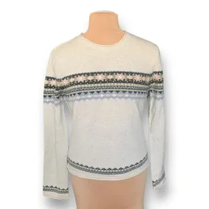 Vintage Lucky Brand Sweater Cream Pink Faire Isle Neutral Knit‎ Pullover Cabin thumbnail 3