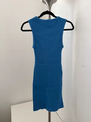 Pull&Bear Bright Blue Ribbed Sleeveless Mini Dress thumbnail 2