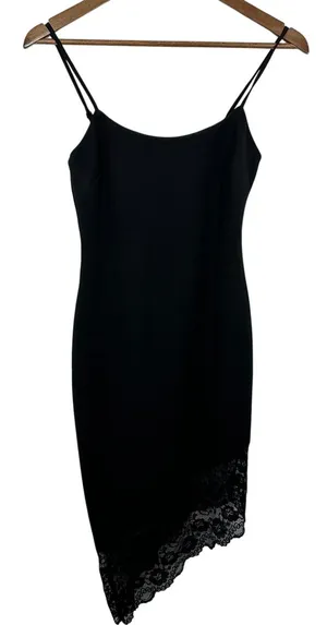 Next Up‎ Little Black Dress Cocktail Party Lace Asymmetric Hem Mini Dress thumbnail 1