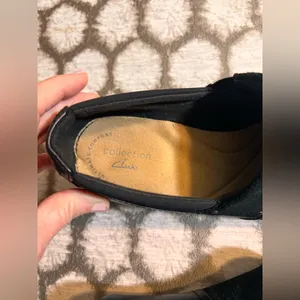 Clarks Collection Black Leather Suede Women's Heels 8.5 thumbnail 3