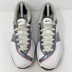 Nike White Pink Silver Leather Golf Shoes Womens Size 6 *READ* thumbnail 4