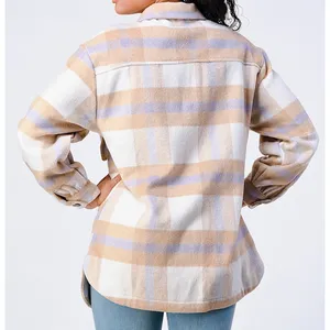 BTFBM Long Sleeve Button Down Plaid Flannel Shaket Size Medium Multiple thumbnail 11