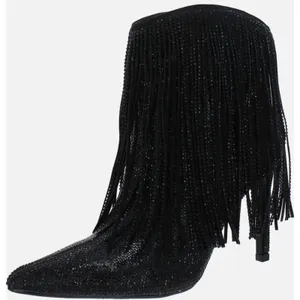 INC‎ Boots Size 8.5 Black Western Ankle Booties Pointed Toe Evening Shoes NEW thumbnail 1