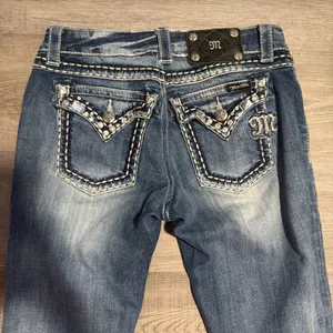 Miss Me REWORKED/ALTERED Y2K Bootcut Jeans Fits Size 27 McBling Grunge thumbnail 10