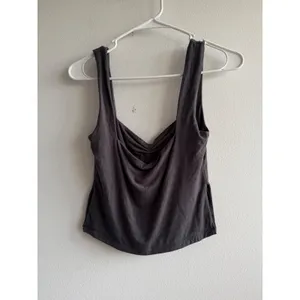 White Fox Charcoal Gray Modal Cowl Neck‎ Draped Tank Top Small 3162 thumbnail 2