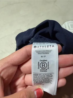 Athleta Navy Performance Stretch Pants M/P thumbnail 4