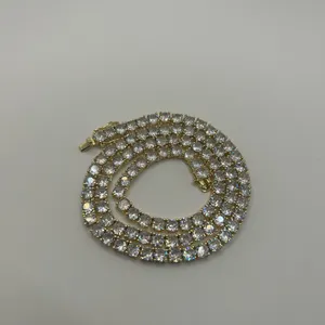Moissanite Gold Tennis Chain Miami Iced Out Necklace VVS1 5mm 20 Inch Brand New thumbnail 2