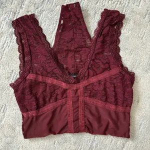 Shinestar Burgundy Sheer Lace Bodysuit Teddies Size M thumbnail 14