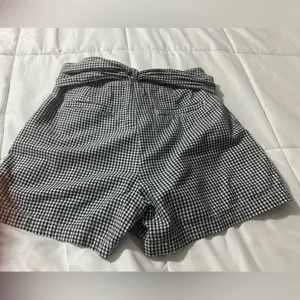 Anthropologie Black & White Gingham High-Waist Tie Shorts thumbnail 4