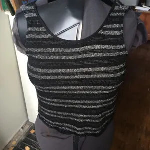 Madewell Terry striped XS cropped sleeveless top thumbnail 3