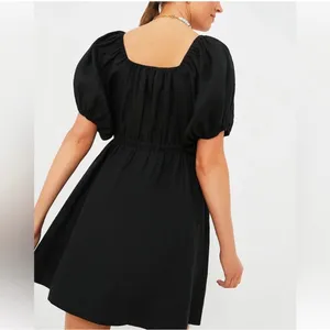 NEW Tuckernuck Pomander Place Black Ares Mini Puff Sleeve Dress Size Medium thumbnail 3