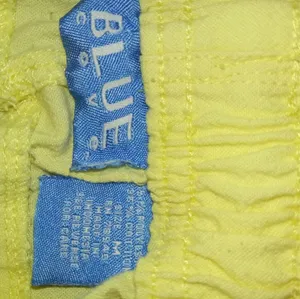 Vintage Blue Cove M Cotton Knit Shorts in Butter Yellow thumbnail 2