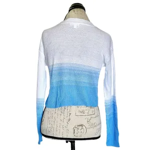 Abound Womens Sweater Ombre Sz XS Long Sleeve Knit Blue White Soft Girl Ribbed thumbnail 4