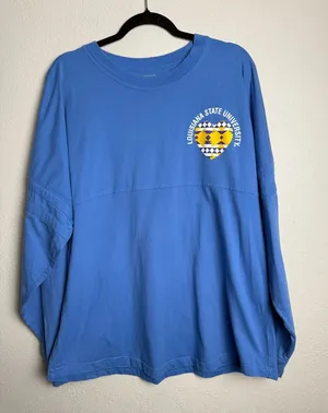 boxercraft‎ Women Size Large Long Sleeve LSU Tigers Blue Shirts thumbnail 1