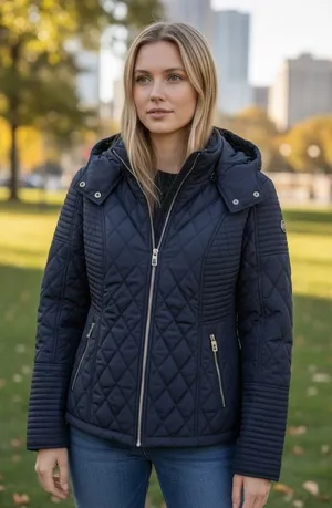 Michael Kors Dark Black Quilted Puffer Coat thumbnail 1