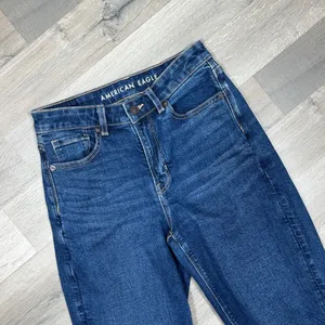 American Eagle Mom Jeans Women 2 Short Blue Tapered Leg High Rise Stretch Y2K‎ thumbnail 6