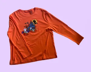Vintage y2k Fashion Classics Halloween Embroidered Graphic Long Sleeve Tee 🔥 thumbnail 1