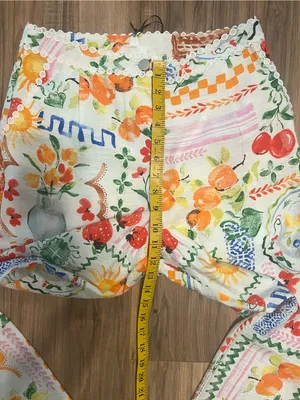 Dee Elly Cherry Farmers Market Fruit Print Wide Leg Lined Pants M NWT thumbnail 3