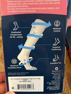 NWT *Bundle of 2 pairs* Doctor's Choice Women's Compression Socks sz 10-13 thumbnail 7