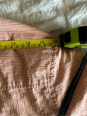 ZARA MAN Salmon Striped Boxy Button Up Shirt Coastal Grandma Resort Camp Collar thumbnail 8